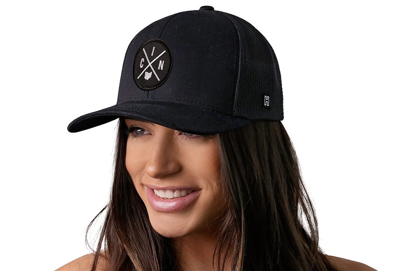 HAKA Cincinnati Black Trucker Hat â€“ CIN Mesh Snapback Cap for Men, Women & Golf, City X Design Baseball Dad Hat - Image 4